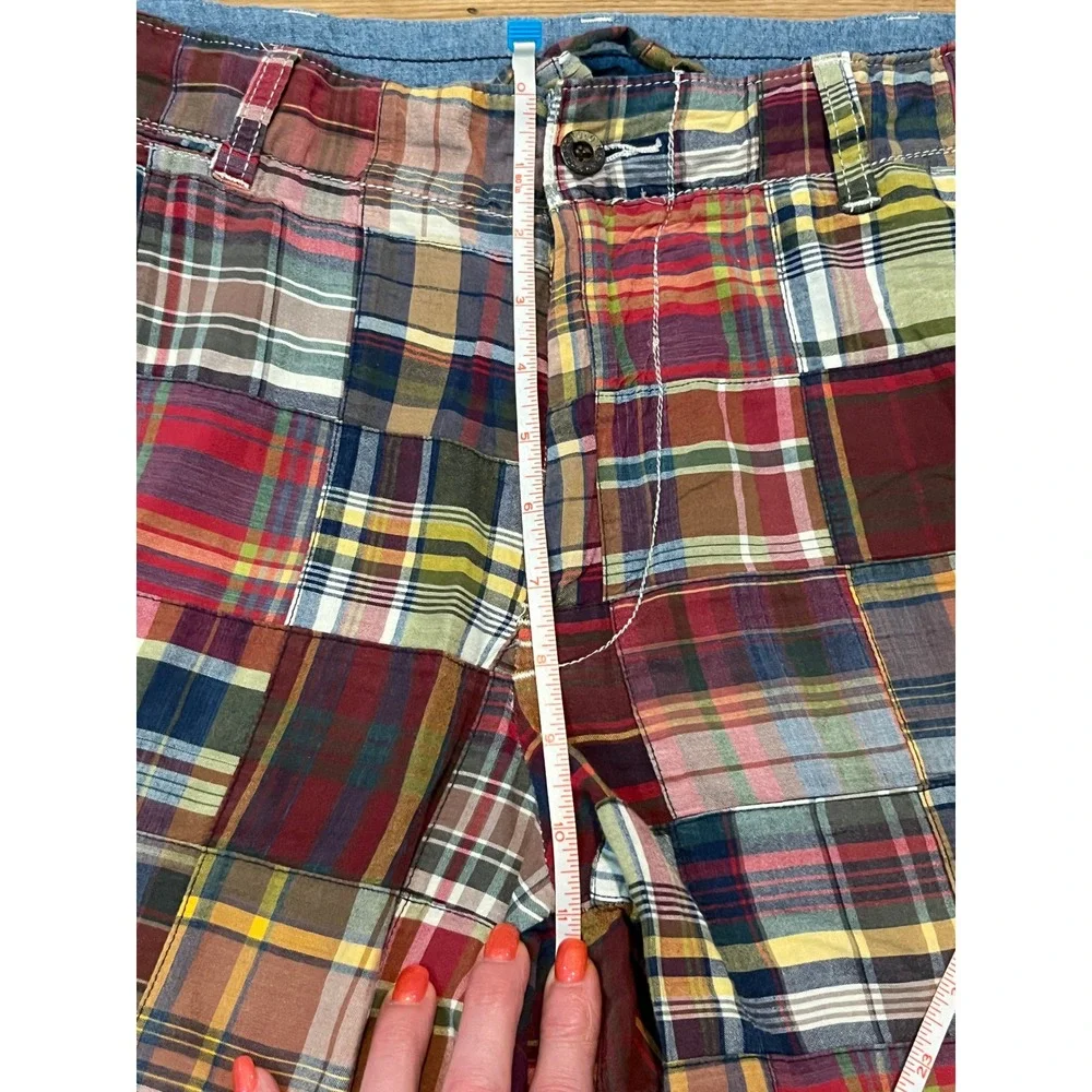 Polo Ralph Lauren Patchwork Madras Plaid Shorts Multi Color Preppy Mens Size 35